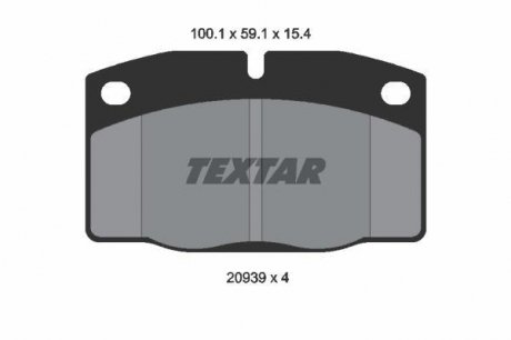 Комплект тормозных колодок, дисковый тормоз TEXTAR 2093903 (фото 1)