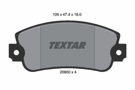Комплект тормозных колодок, дисковый тормоз TEXTAR 2095005