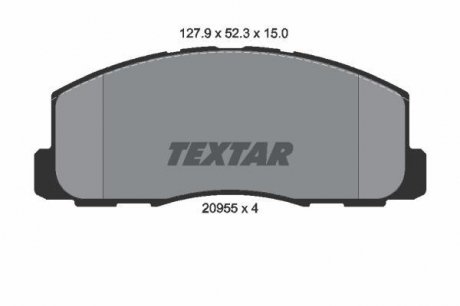 Гальмівні колодки, дискове гальмо (набір) TEXTAR 2095501