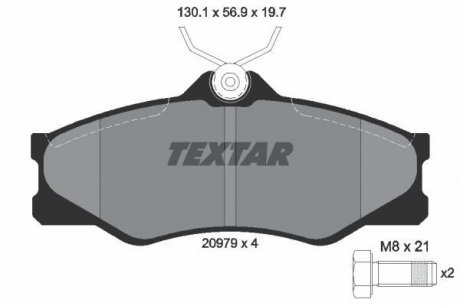 Комплект тормозных колодок, дисковый тормоз TEXTAR 2097904 (фото 1)