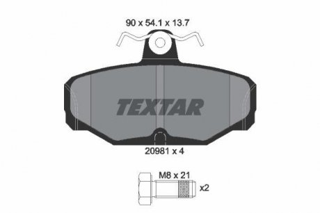 Колодки дискового тормоза TEXTAR 2098101
