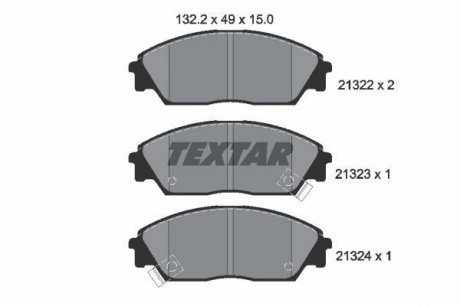 Комплект тормозных колодок, дисковый тормоз TEXTAR 2132201