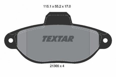 Комплект тормозных колодок, дисковый тормоз TEXTAR 2136502 (фото 1)
