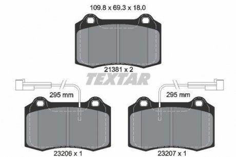 Комплект тормозных колодок, дисковый тормоз TEXTAR 2138103