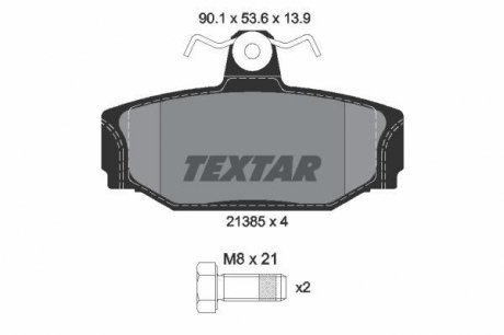 Комплект тормозных колодок, дисковый тормоз TEXTAR 2138501 (фото 1)