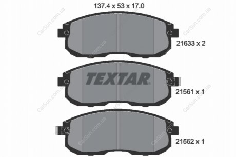 Колодки дискового тормоза TEXTAR 2156101 (фото 1)