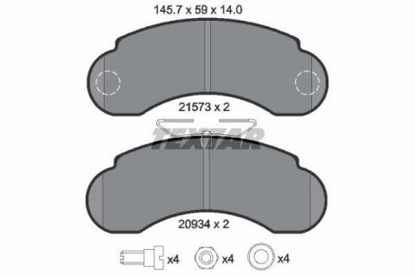 Гальмівні колодки, дискове гальмо (набір) TEXTAR 2157302 (фото 1)