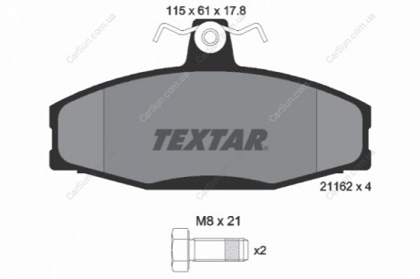 Комплект гальмівних колодок, дискове гальмо TEXTAR 2166201 (фото 1)