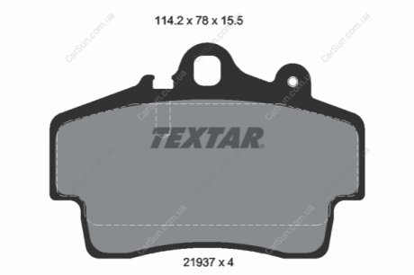 Комплект тормозных колодок, дисковый тормоз TEXTAR 2193702 (фото 1)