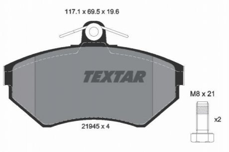 Гальмівні колодки TEXTAR 21945 196 1 4