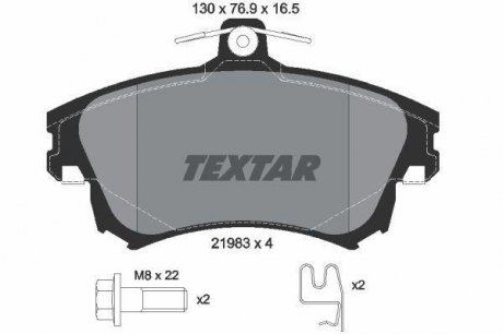 Комплект тормозных колодок, дисковый тормоз TEXTAR 2198304