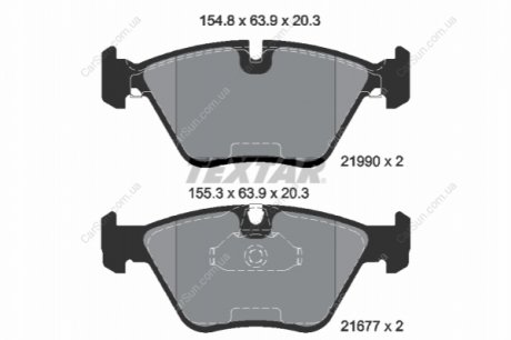 Комплект гальмівних колодок, дискове гальмо TEXTAR 2199003