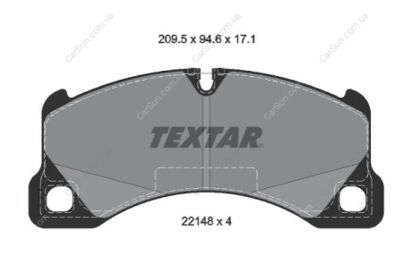 Комплект гальмівних колодок, дискове гальмо TEXTAR 2214801