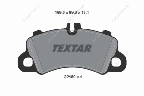 Комплект гальмівних колодок, дискове гальмо TEXTAR 2246903