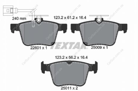 KLOCKI HAM. AUDI T. A3/TT 2,5 RS QUATTRO 15- TEXTAR 2260101 (фото 1)