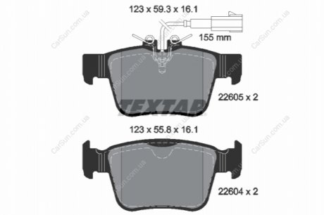 KLOCKI HAM. ALFA T. GIULIA/STELVIO 2,0/2,2 D 16- TEXTAR 2260501