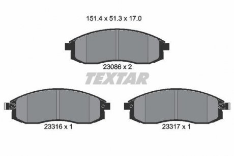 Колодки дискового тормоза TEXTAR 2308601 (фото 1)