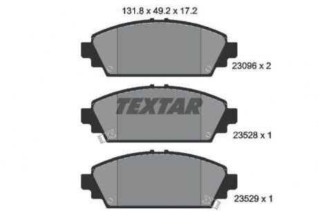 Комплект тормозных колодок, дисковый тормоз TEXTAR 2309601 (фото 1)