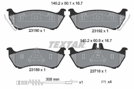 KLOCKI HAM. DB T. W163 ML 98- TEXTAR 2319002