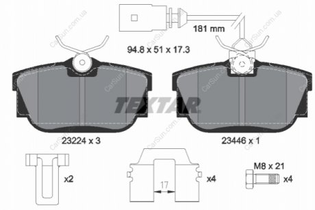 БЛОКИ ШИНКИ VW TRANSPORTER TEXTAR 2322416