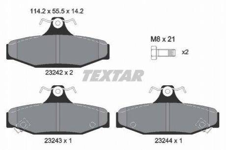 Комплект тормозных колодок, дисковый тормоз TEXTAR 2324201