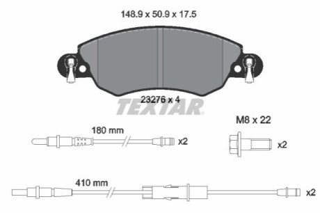 Комплект тормозных колодок, дисковый тормоз TEXTAR 2327601