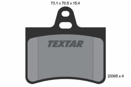 Комплект тормозных колодок, дисковый тормоз TEXTAR 2330501