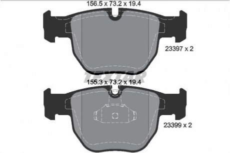 Комплект тормозных колодок, дисковый тормоз TEXTAR 2339703 (фото 1)
