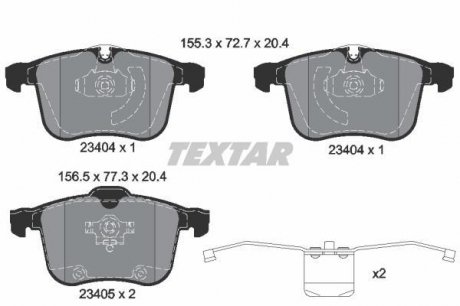 Комплект тормозных колодок, дисковый тормоз TEXTAR 2340404 (фото 1)