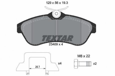 Комплект тормозных колодок, дисковый тормоз TEXTAR 2340902 (фото 1)