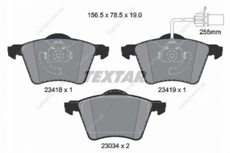 Комплект тормозных колодок, дисковый тормоз TEXTAR 2341801 (фото 1)