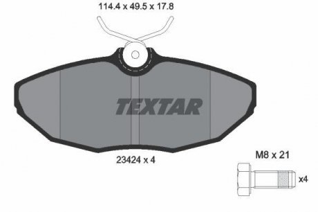 Комплект тормозных колодок, дисковый тормоз TEXTAR 2342401