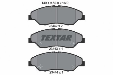 Гальмівні колодки, дискове гальмо (набір) TEXTAR 2344201 (фото 1)