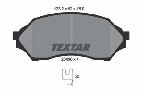 Комплект тормозных колодок, дисковый тормоз TEXTAR 2349002 (фото 1)