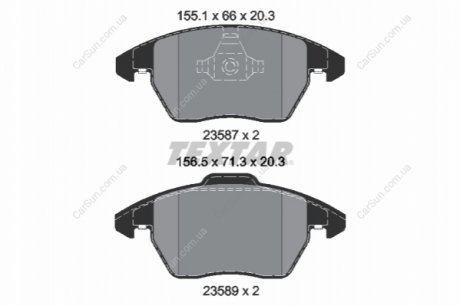 Комплект тормозных колодок, дисковый тормоз TEXTAR 2358704 (фото 1)