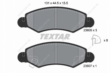 Комплект гальмівних колодок, дискове гальмо TEXTAR 2360501 (фото 1)