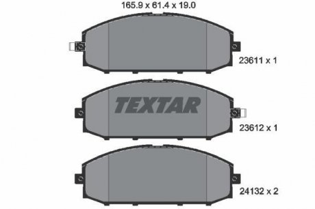 Тормозные колодки - (D1060VC091 / 41060VC291 / 41060VC290) TEXTAR 2361101 (фото 1)