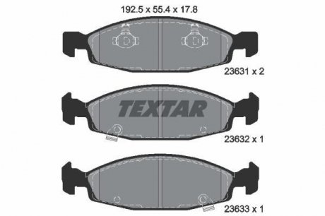 Комплект тормозных колодок, дисковый тормоз TEXTAR 2363101