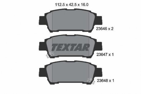 Комплект тормозных колодок, дисковый тормоз TEXTAR 2364601