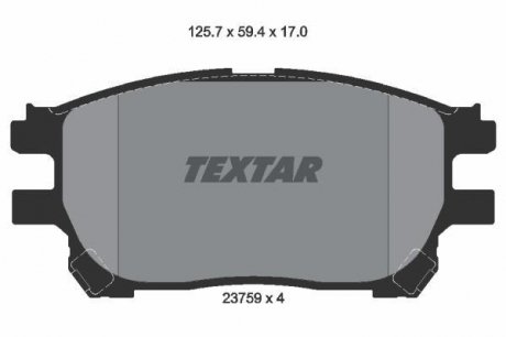 Комплект тормозных колодок, дисковый тормоз TEXTAR 2375901 (фото 1)