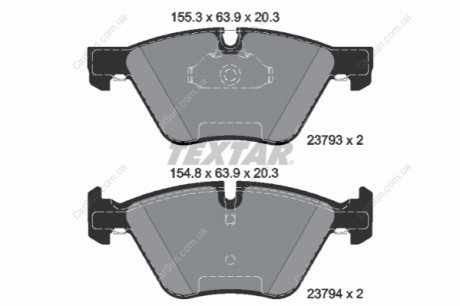 Комплект тормозных колодок, дисковый тормоз TEXTAR 2379381