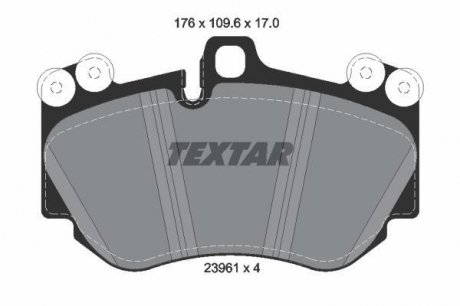 Комплект тормозных колодок, дисковый тормоз TEXTAR 2396101 (фото 1)