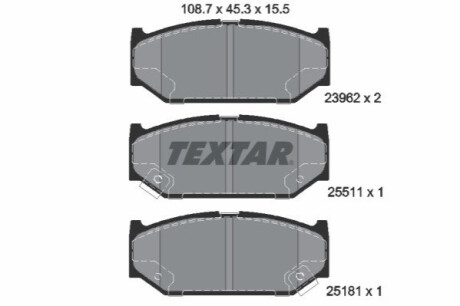 Дисковые тормозные колодки TEXTAR 2396201