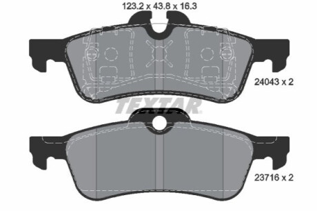 Комплект тормозных колодок, дисковый тормоз TEXTAR 2404381