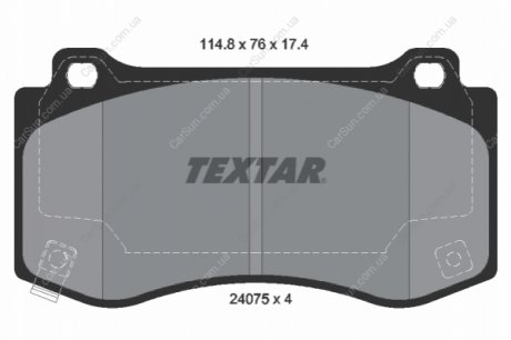 Комплект тормозных колодок, дисковый тормоз TEXTAR 2407501 (фото 1)