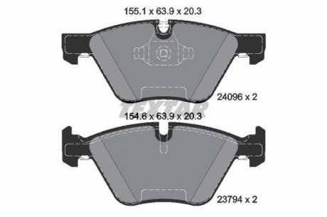Комплект тормозных колодок, дисковый тормоз TEXTAR 2409681 (фото 1)