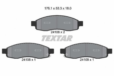 Тормозные колодки дисковые - (D1060ZC0X7 / 4108075025 / 41060ZC027) TEXTAR 2410601 (фото 1)