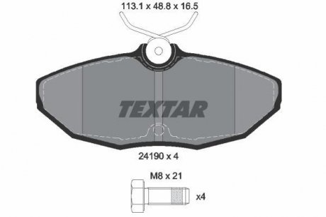 Комплект тормозных колодок, дисковый тормоз TEXTAR 2419001