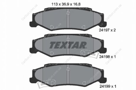 KLOCKI HAM. CHEVROLET T. CORVETTE - 5.7 91-97 TEXTAR 2419701