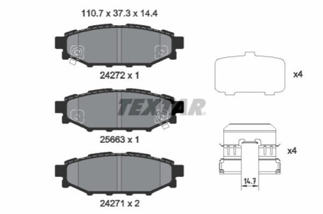 KLOCKI HAM. TOYOTA T. GT 86 2,0 COUPE 12- TEXTAR 2427201